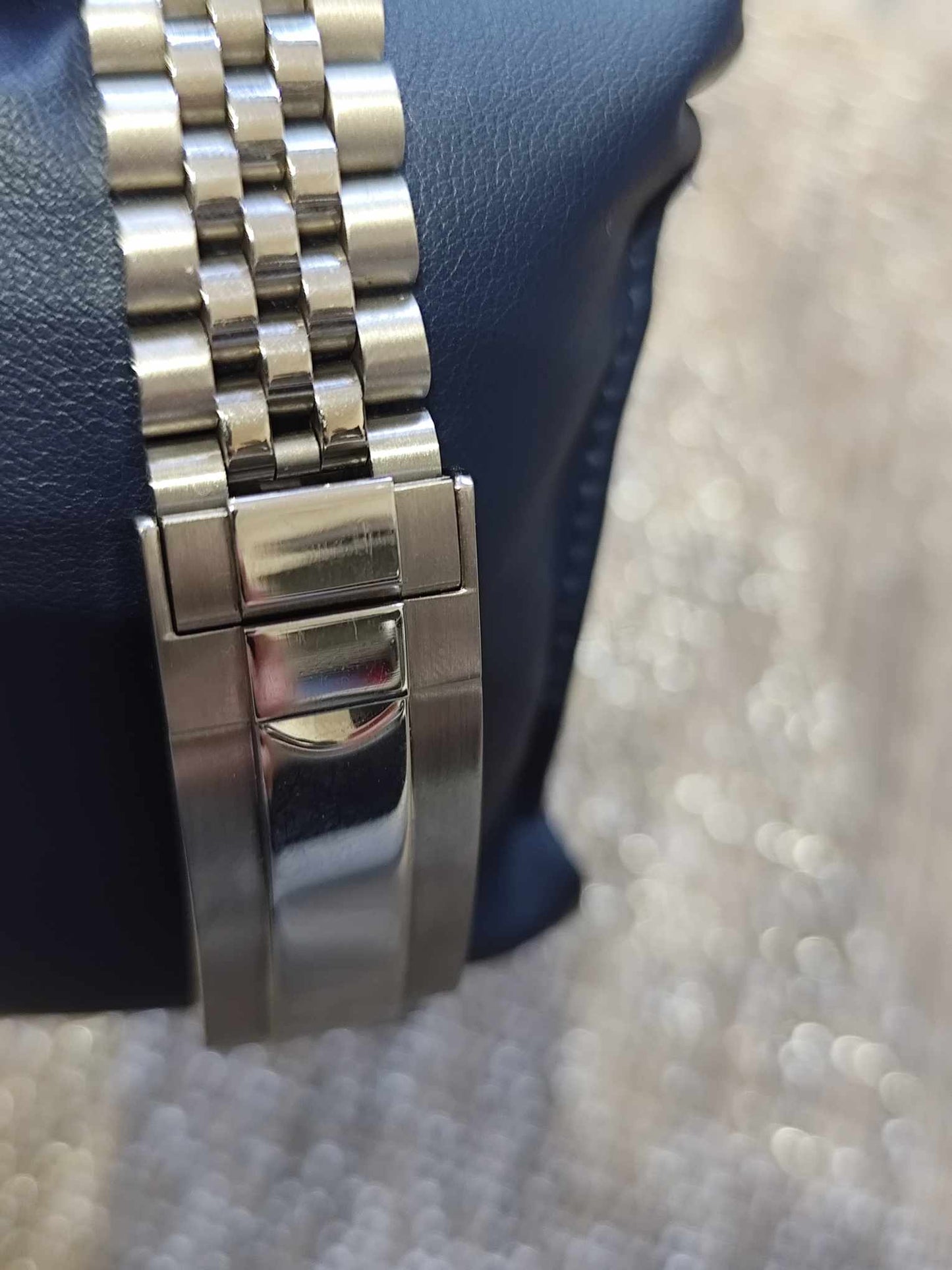 Seiko Datejust Silver Blue Mod