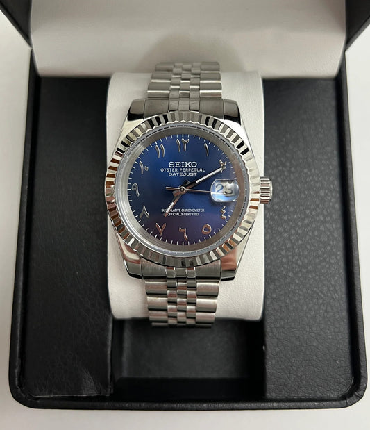 Seiko Datejust Blue Arabic Mod