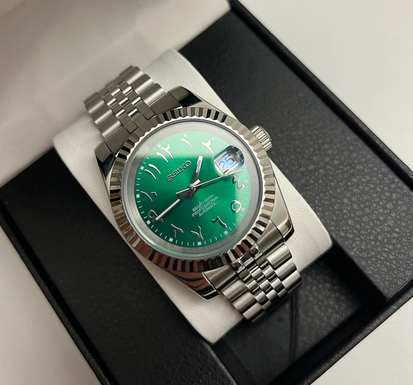 Seiko Datejust Green Arabic Mod