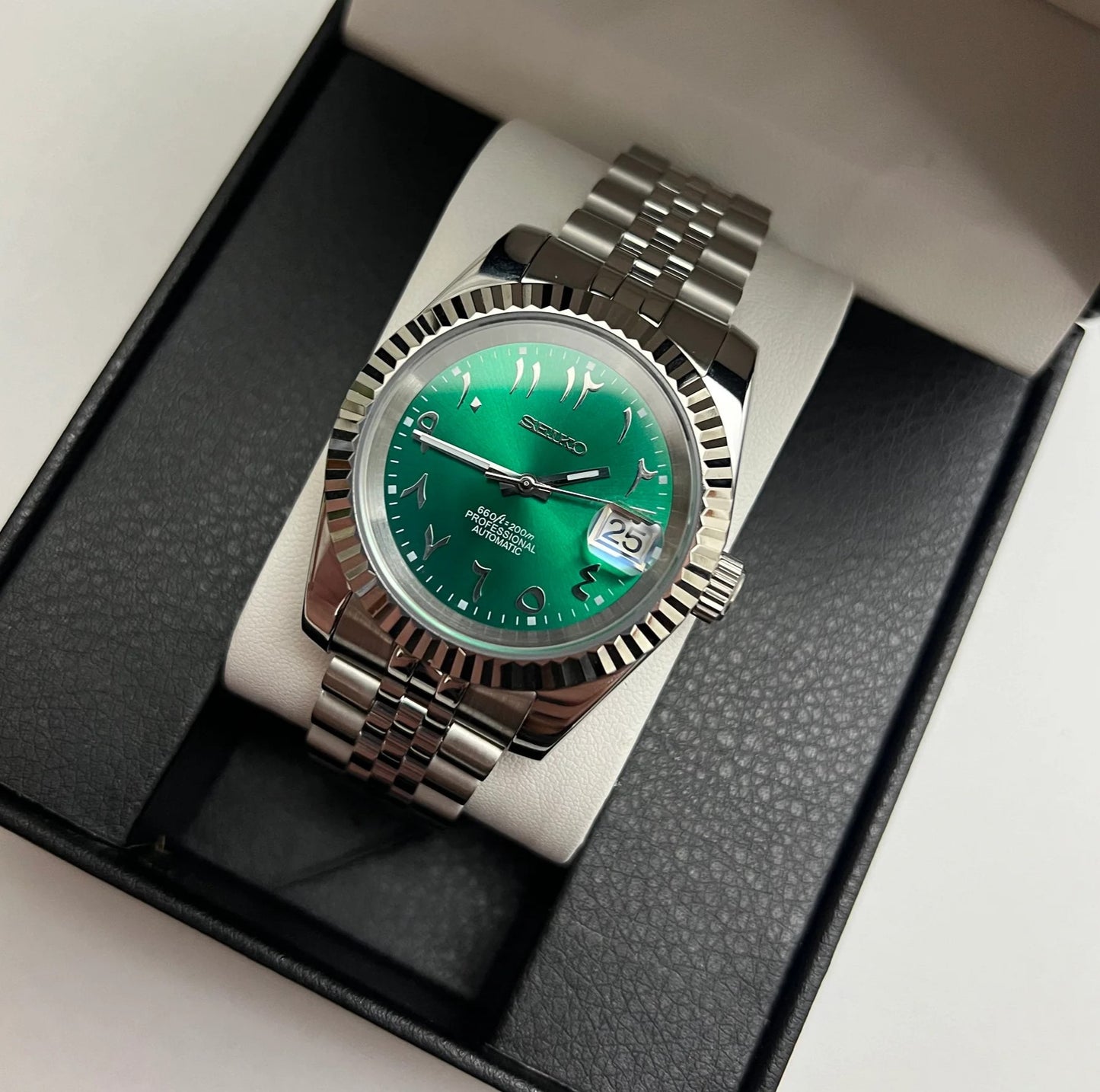 Seiko Datejust Green Arabic Mod