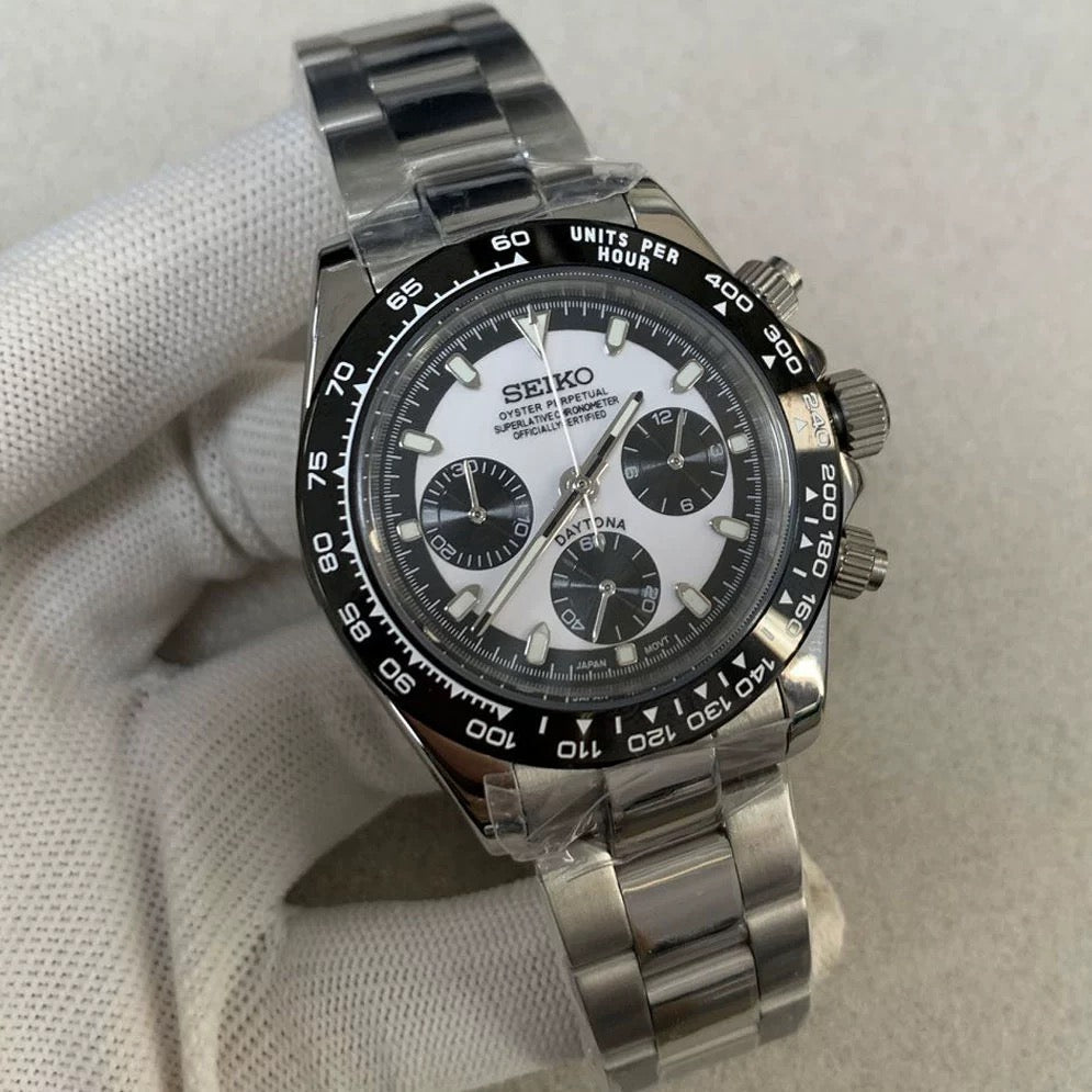 Seiko Chronograph White Daytona Mod