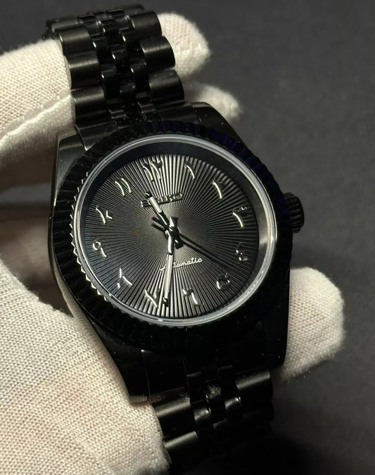 Seiko DateJust All Black Arabic Mod