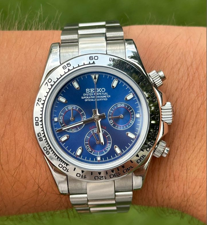 Seiko Chronograph Blue Daytona Mod